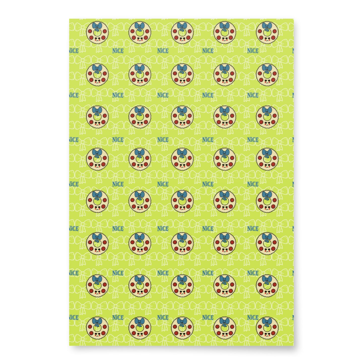 Naughty or Nice Wrapping Paper Set - Lime
