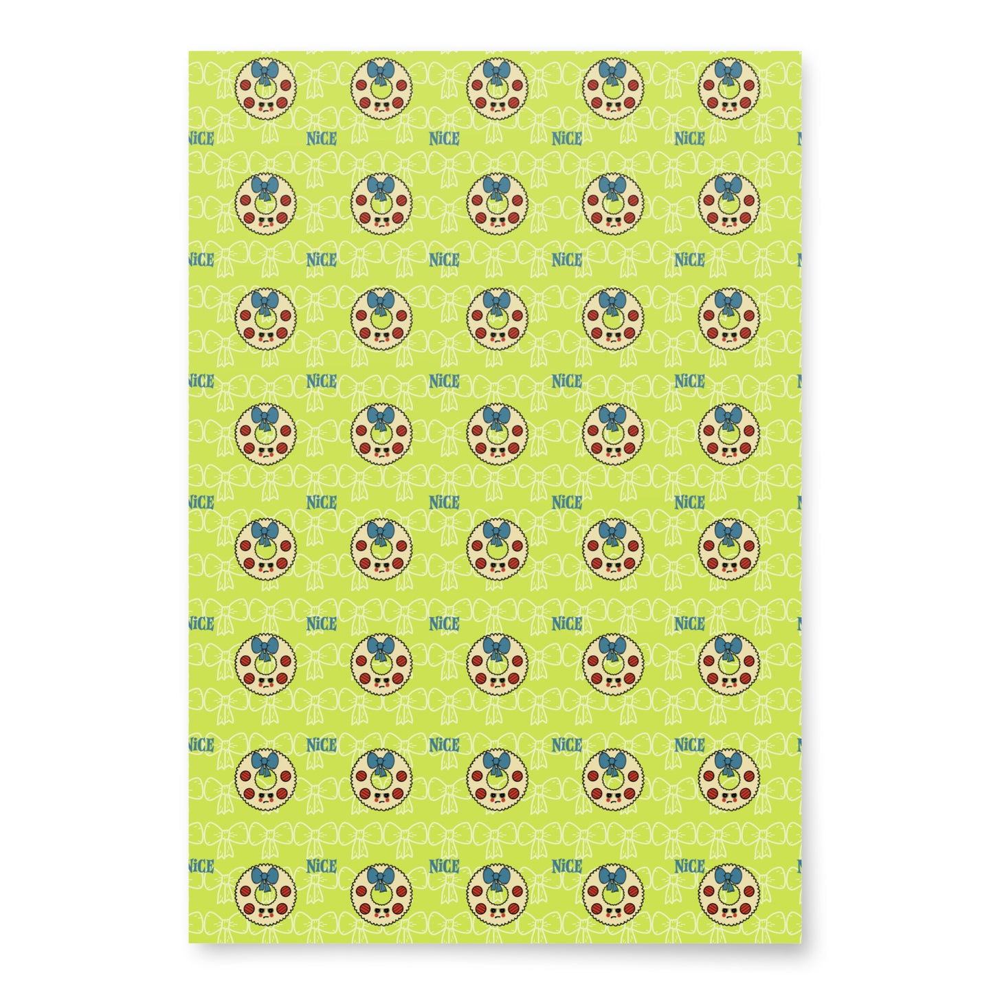 Naughty or Nice Wrapping Paper Set - Lime