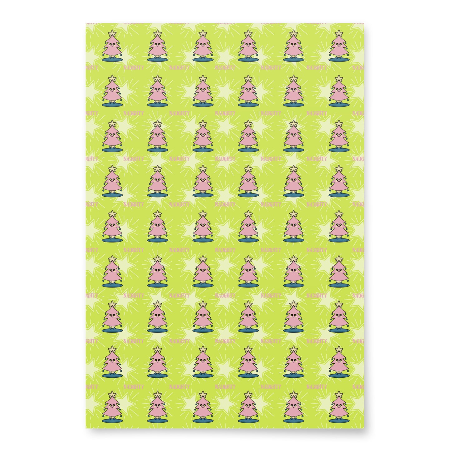 Naughty or Nice Wrapping Paper Set - Lime